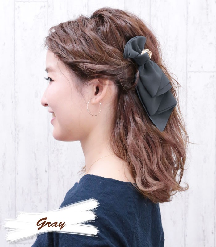 リトルムーン（Littlemoon） ヘアバレッタ リボン ゴールド エレガント
