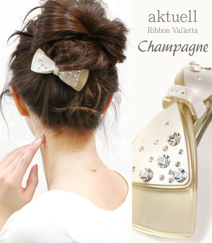 【最終価格】アッカ　バレッタ　クリスタルヘアアクセサリー 約10cm ストーン Jewel VOX バレッタ 大きめ ヘアアクセサリー レディース 髪留め