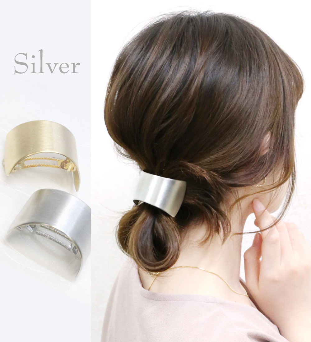 リトルムーン（Littlemoon） バレッタ メタル ニ重構造 ヘアライン加工