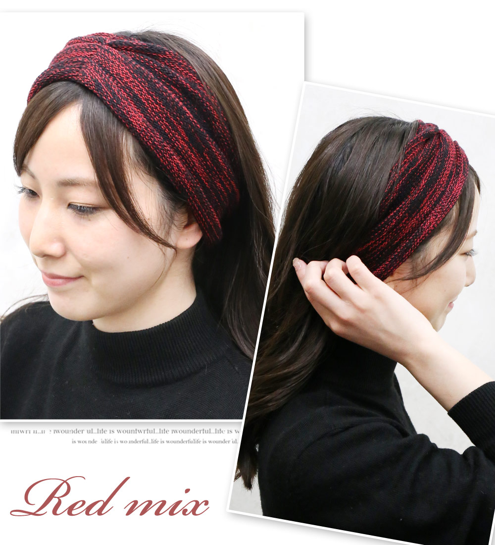 リトルムーン（Littlemoon） ヘアバンド ターバン ニット 幅広 くすみ