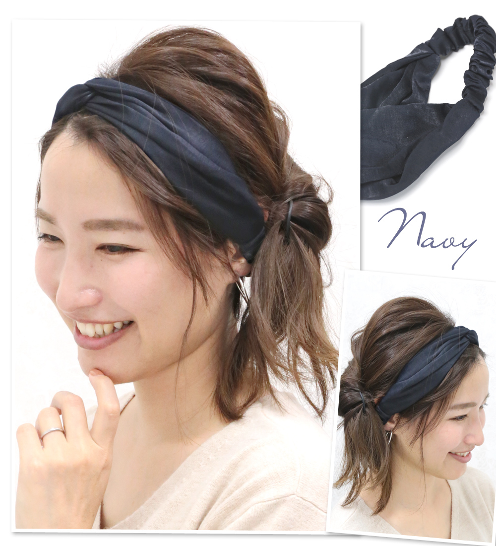 リトルムーン（Littlemoon） ヘアバンド ターバン サテン クロス