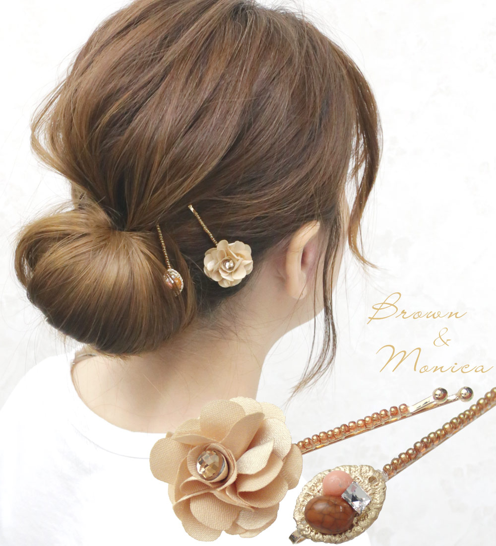 リトルムーン Lucie's closet ヘアピン同色2本セット パール ストーン