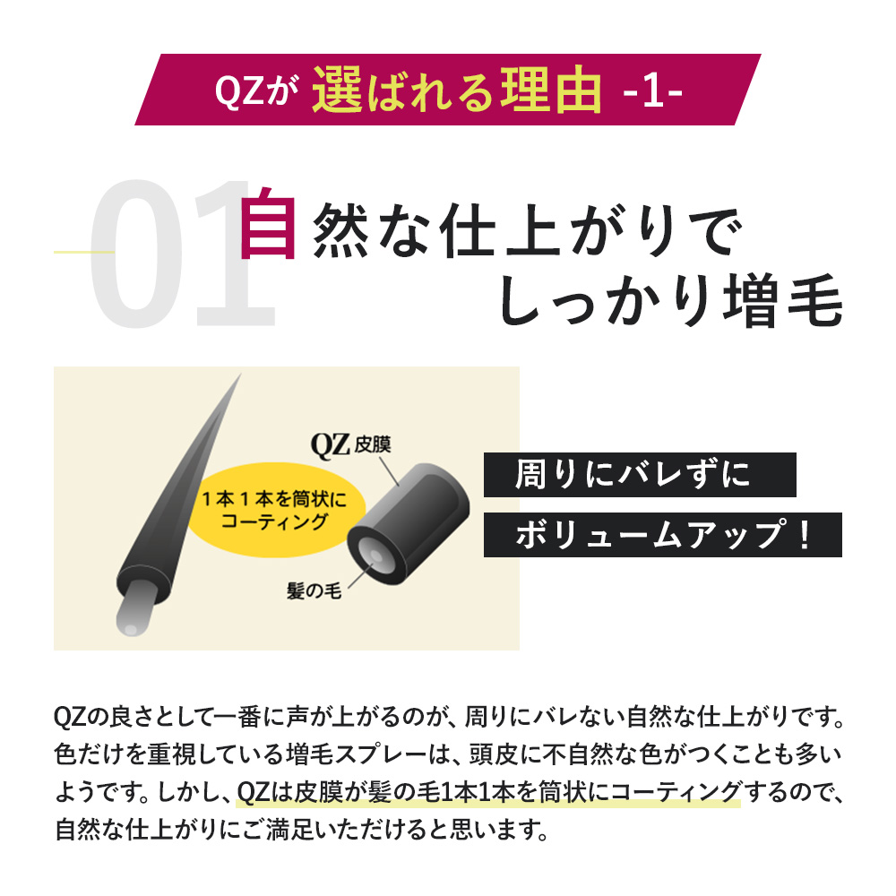 QZジェントリー 女性用 レディース 薄毛隠し ボリュームアップ 増毛