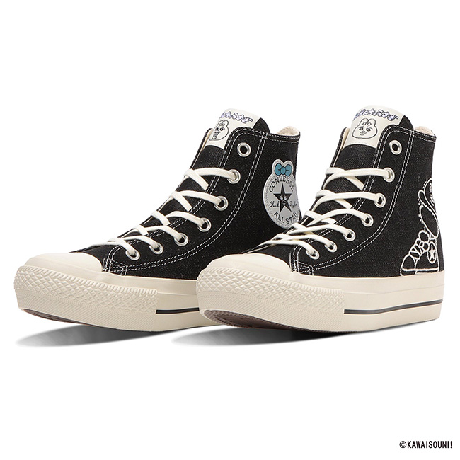 送料無料 スニーカー ハイカット プラットフォーム レディース AW 秋冬 新作 秋新作 冬新作 人気 流行 定番 2025 コンバース CONVERSE PLTS OG / 31316600 31316601 厚底 オールスター ハイ 可哀想に！ おぱんちゅうさぎ んぽちゃむ コラボモデル ブラック 黒 靴 CONVERSE（コンバース） オールスター PLTS OG HI / 可哀想に
