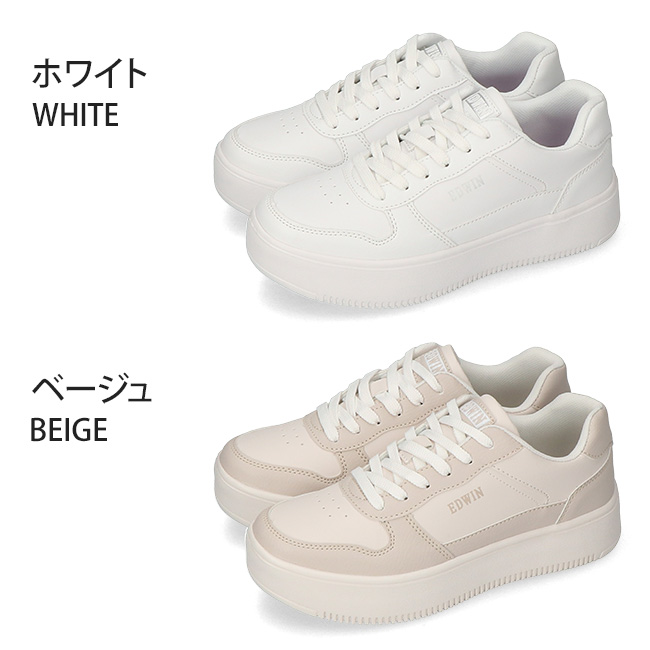 EDWIN（エドウィン） スニーカー レディース ローカット 軽量 厚底