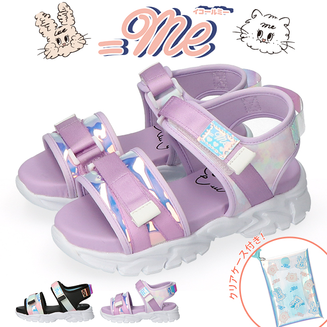 M me eme   エムミーエメ　ミュール　サンダル イコールミー サンダル キッズ 厚底 スポーツサンダル 黒