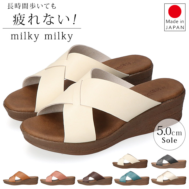 ミルキーミルキー サンダル レディース ミュール 疲れない 疲れにくい