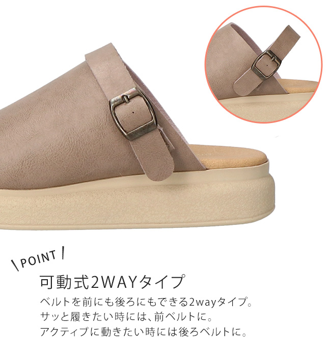 サンダル レディース バックストラップ ミュール 歩きやすい 疲れない