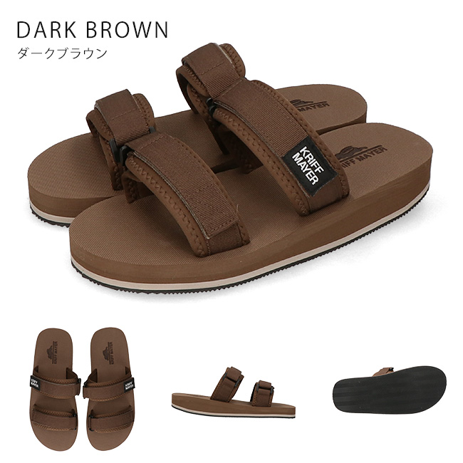 KRIFF MAYER（クリフメイヤー） ダブルベルト サンダル メンズ 黒 軽量