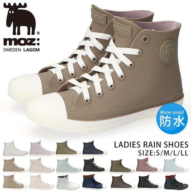 moz モズ レインシューズ スニーカー レディース 防水 歩き