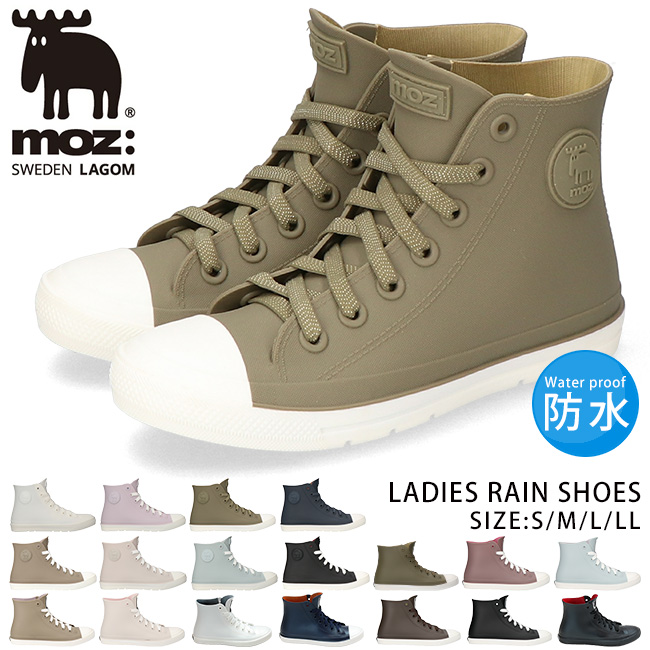 moz モズ レインシューズ スニーカー レディース 防水 歩き