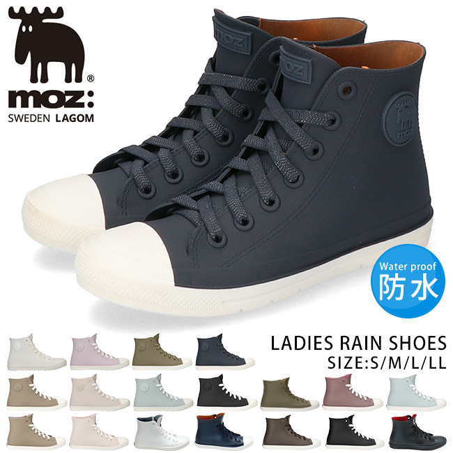 モズ moz モズmozローカットレインスニーカー （ブラック