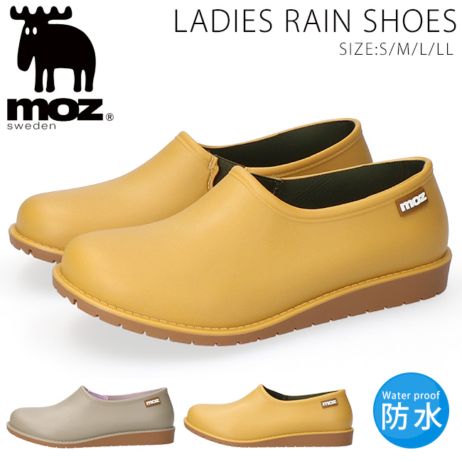 moz（モズ） レインシューズ スリッポン レディース 防水 軽量 痛く