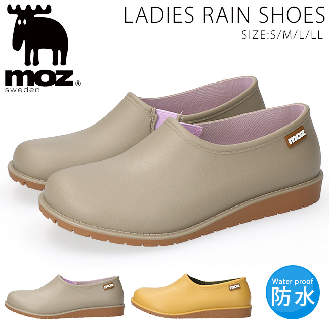 moz モズ レインシューズ スリッポン レディース 防水 軽量 痛く