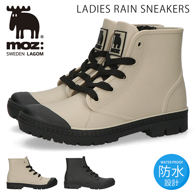 moz（モズ） レインスニーカー レディース ハイカット 防水 履きやすい