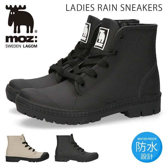 moz（モズ） レインスニーカー レディース ハイカット 防水 履きやすい
