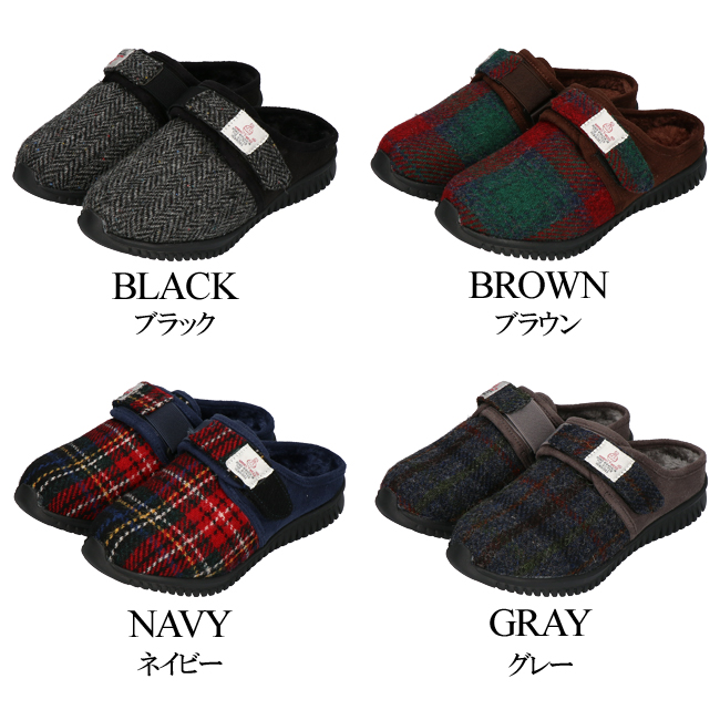 HARRIS TWEED ハリスツイード フェイクムートン サボ サンダル
