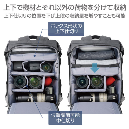 【アウトレット 訳あり特価】プラスシェル ロールトップバックパック26 G05 グレー SP-CT05RTBP26GY 4977187208894 関連画像2
