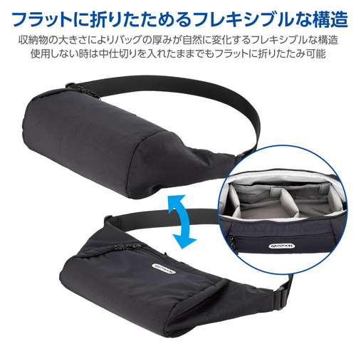 【アウトレット 訳あり特価】OUTDOOR PRODUCTS カメラショルダーバッグ 06 ブラック ODCSB06BK 4977187209136 関連画像3