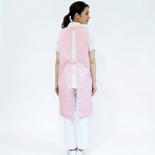 84-291 WEB限定商品 住商モンブラン 予防衣 エプロン ノースリーブ 男女兼用 ロング丈 袖なし ポケット MONTBLANC 医療用 看護師 介護 ケア 関連画像2