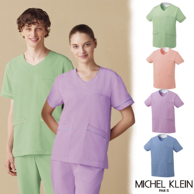 グランドセール ミッシェルクラン KLEIN MICHEL MK-0065 スクラブ 透け 男女兼用 医療・衛生