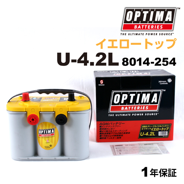 U-4.2L (8014-254) OPTIMA バッテリー 55Ah イエロートップ 輸入車用 8014-254 送料無料