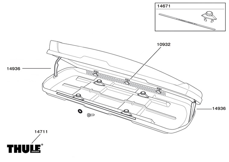 Thule UpRide TH1500014711 THULE スペアパーツ ロゴ (ルーフ