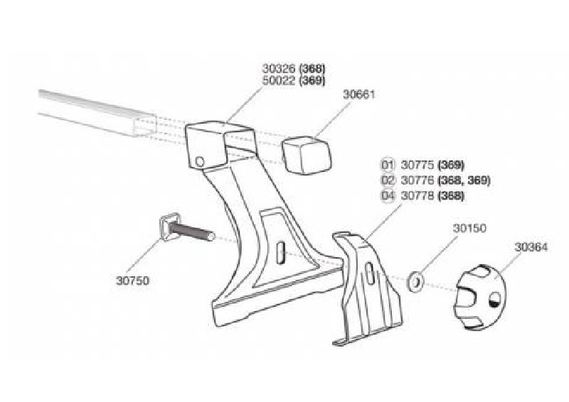THULE スーリー スペアパーツ 369フット 50022 TH1500050022 
