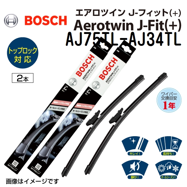 新品 BOSCH エアロツイン J-Fit(+) トヨタ ヴェルファイア ハイブリッド (H3) 202015年1月-202017年12月 AJ75TL AJ34TL 2本セット  送料無料｜hakuraishop