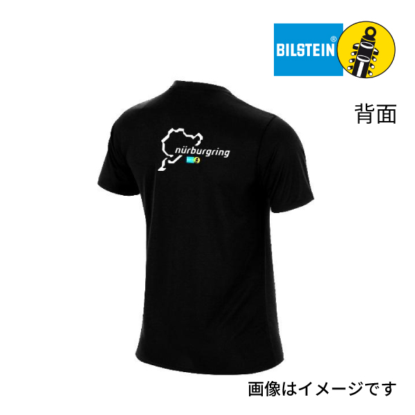 BIL-TN-Nurburgring-M BILSTEIN ビルシュタイン オリジナル PUMA プーマ製 Nurburgring ロゴ デザイン  スクエアドライニット Tシャツ 半袖 ブラック M 送料無料