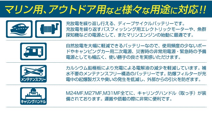 M27MF EMPEROR ディープサイクル マリン用 バッテリー  EMFM27MF 送料無料｜hakuraishop｜04