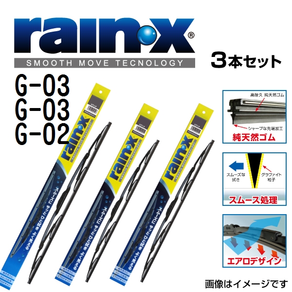 ミツビシ ミニキャブ  RAINX グラファイト ワイパーブレード ３本 G-03 G-03 G-02 380mm 380mm 350mm 送料無料｜hakuraishop