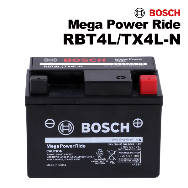 BOSCH �{�b�V�� �o�C�N�p ��֎ԗp�o�b�e���[ RBT4L/TX4L-N �݊�(T4L-BS TX4L-BS)
