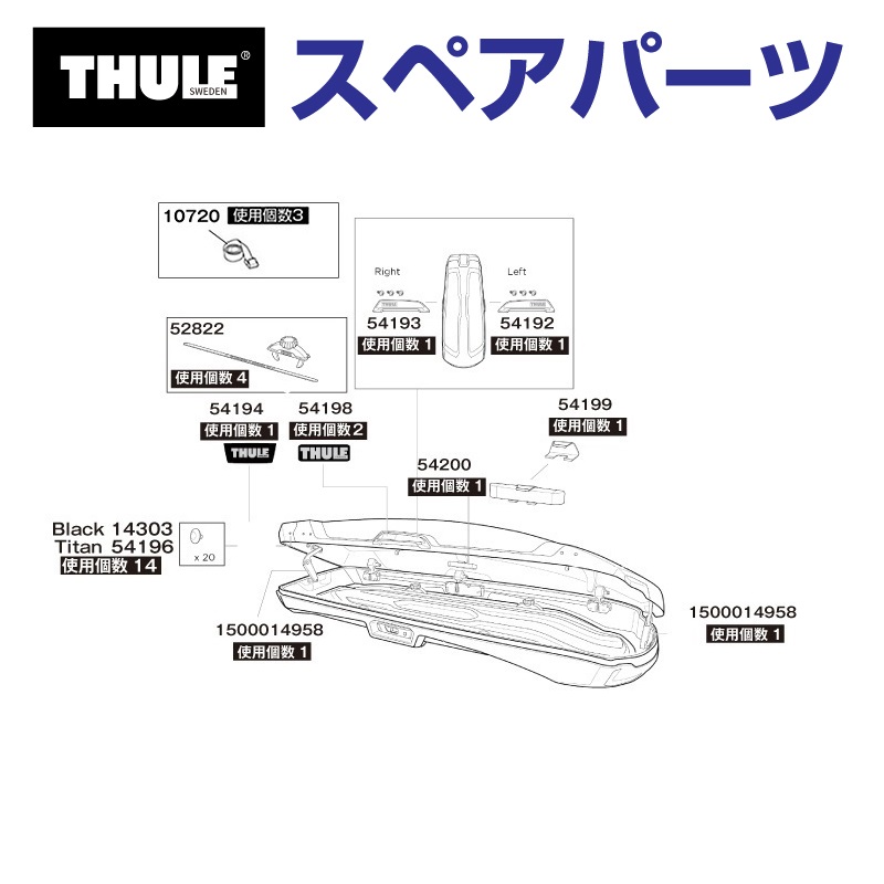 TH1500052822 THULE スペアパーツ ニューパワークリック (ルーフ 