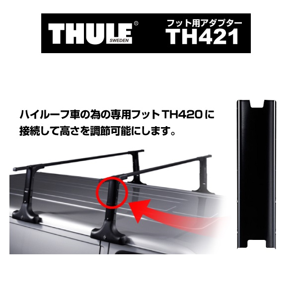 THULE TH421 ハイルーフフットアダプタ 送料無料｜hakuraishop