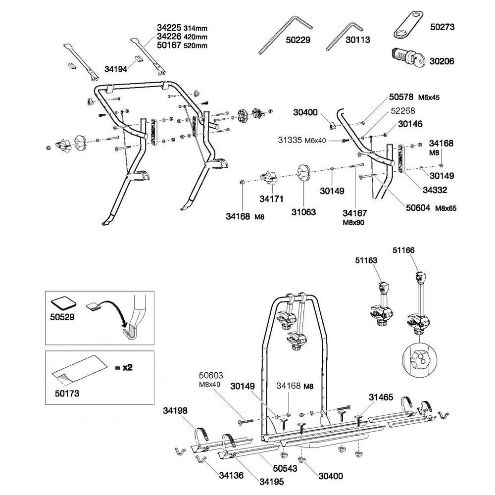 THULE スーリー スペアパーツ アーム 51166 TH1500051166