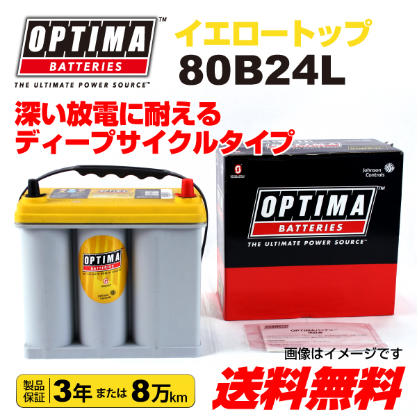 SALE新品80B24L OPTIMA バッテリー 新品 トヨタ ビスタアルデオ YT80B24L 送料無料 L