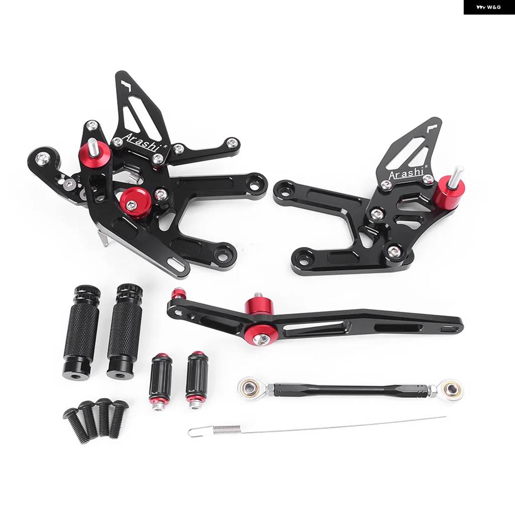 並行輸入品YZF-R6 2017-2022 オートバイ CNC 調整可能 リアセット フットペグ フットレスト ペダル ヤマハ 2017 - 22_2