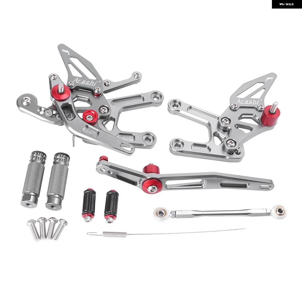 並行輸入品YZF-R6 2017-2022 オートバイ CNC 調整可能 リアセット フットペグ フットレスト ペダル ヤマハ 2017 - 22_3