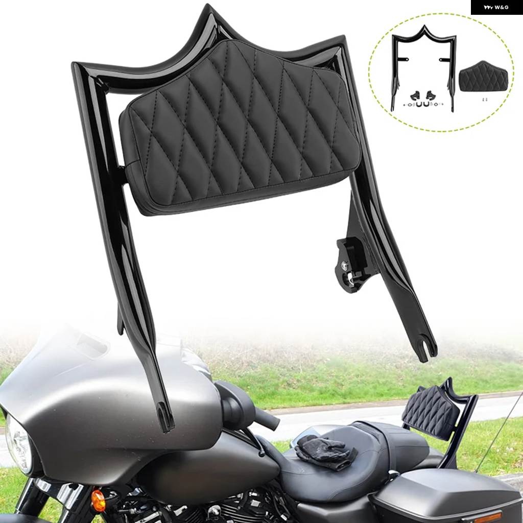 並行輸入品 オートバイ 着脱式 シーシーバー パッセンジャーバックレスト ハーレー ツーリング ストリートグライド ロードグライド ロードキング_1