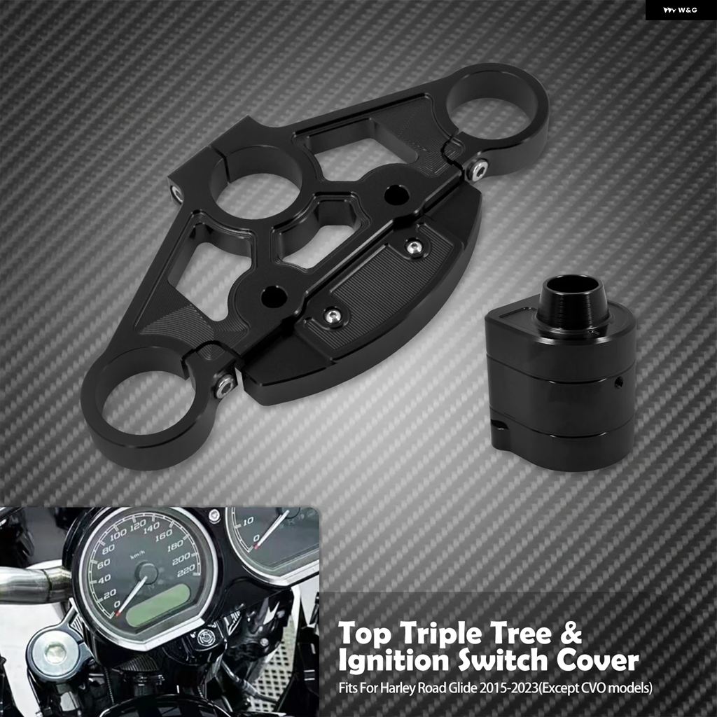 並行輸入品オートバイ バイク トップ トリプルツリー キット + イグニッション スイッチカバー ハーレー ツーリング ロードグライド FLTRX スペシャル_2