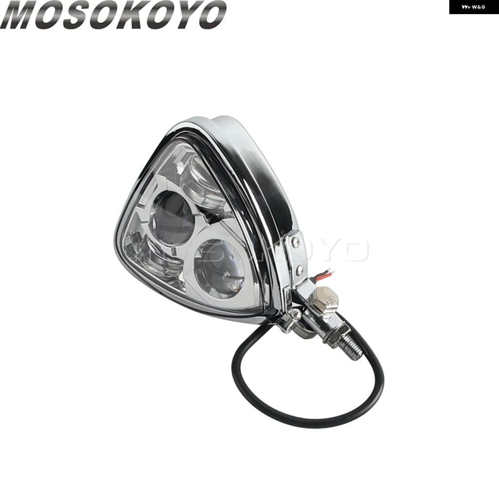 ブランド登録なし - 並行輸入品 自動二輪車 前照灯 三角形LED 上端照明ランプ 10MM 下つ方 マウント ハーレー クリーヴァ 運動競技はやりっ子 前照灯
