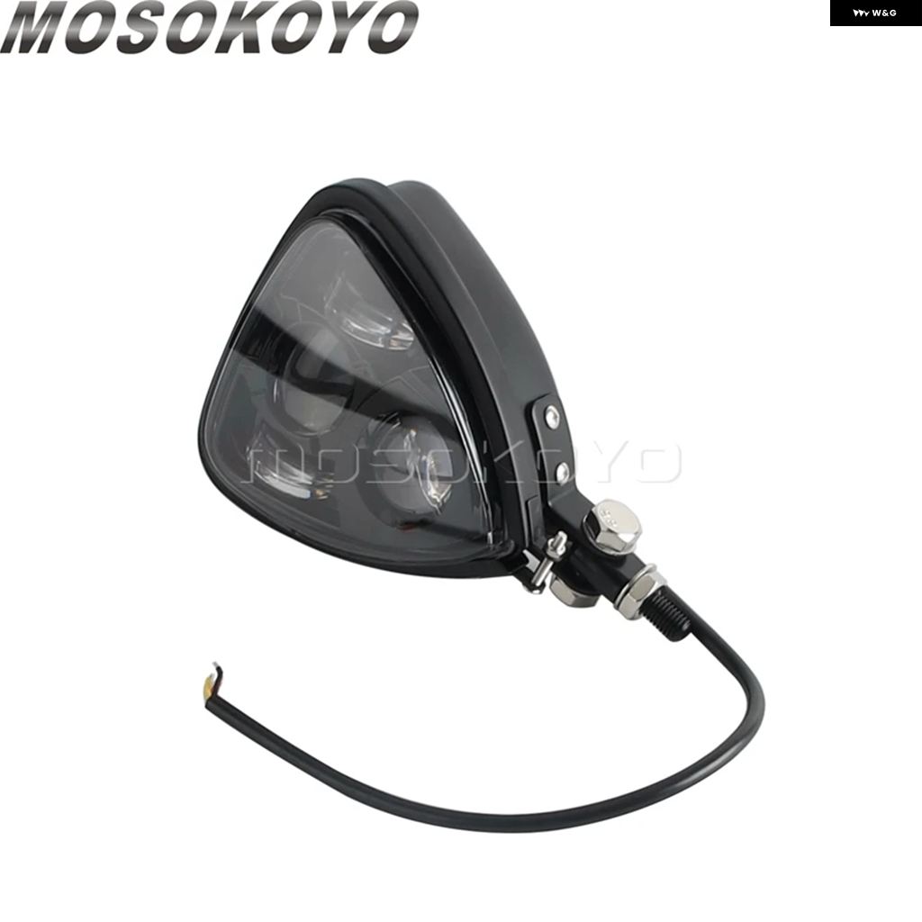 ブランド登録なし - 並行輸入品 自動二輪車 前照灯 三角形LED 上端照明ランプ 10MM 下つ方 マウント ハーレー クリーヴァ 運動競技はやりっ子 前照灯