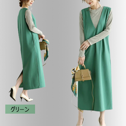 ノースリーブスリットジャンパースカート |  | 04