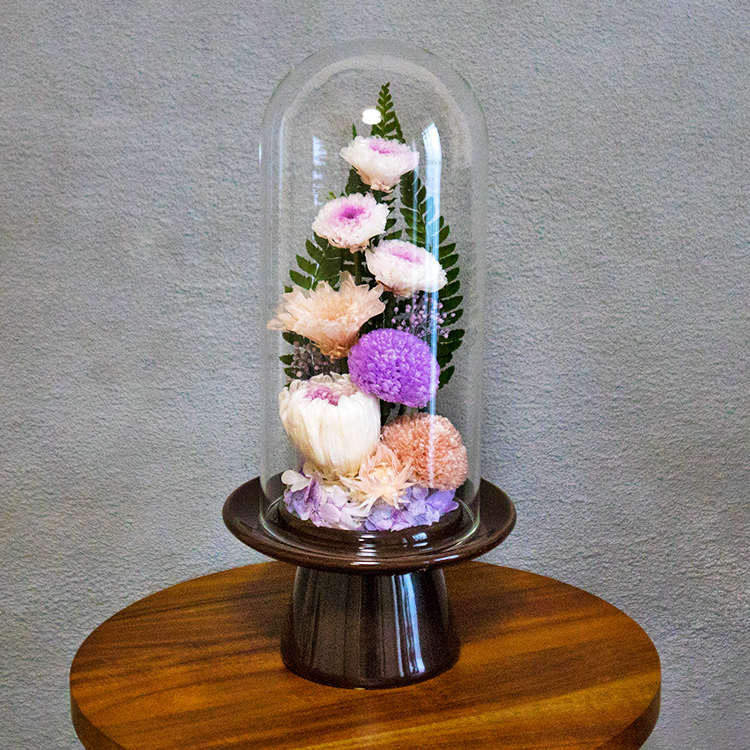 特選仏花　 ガラスドーム　大　(2個) 造花無し プリザーブドフラワー 特選仏花 ガラスドーム 大 (2個) 造花無し プリザーブドフラワー 特選