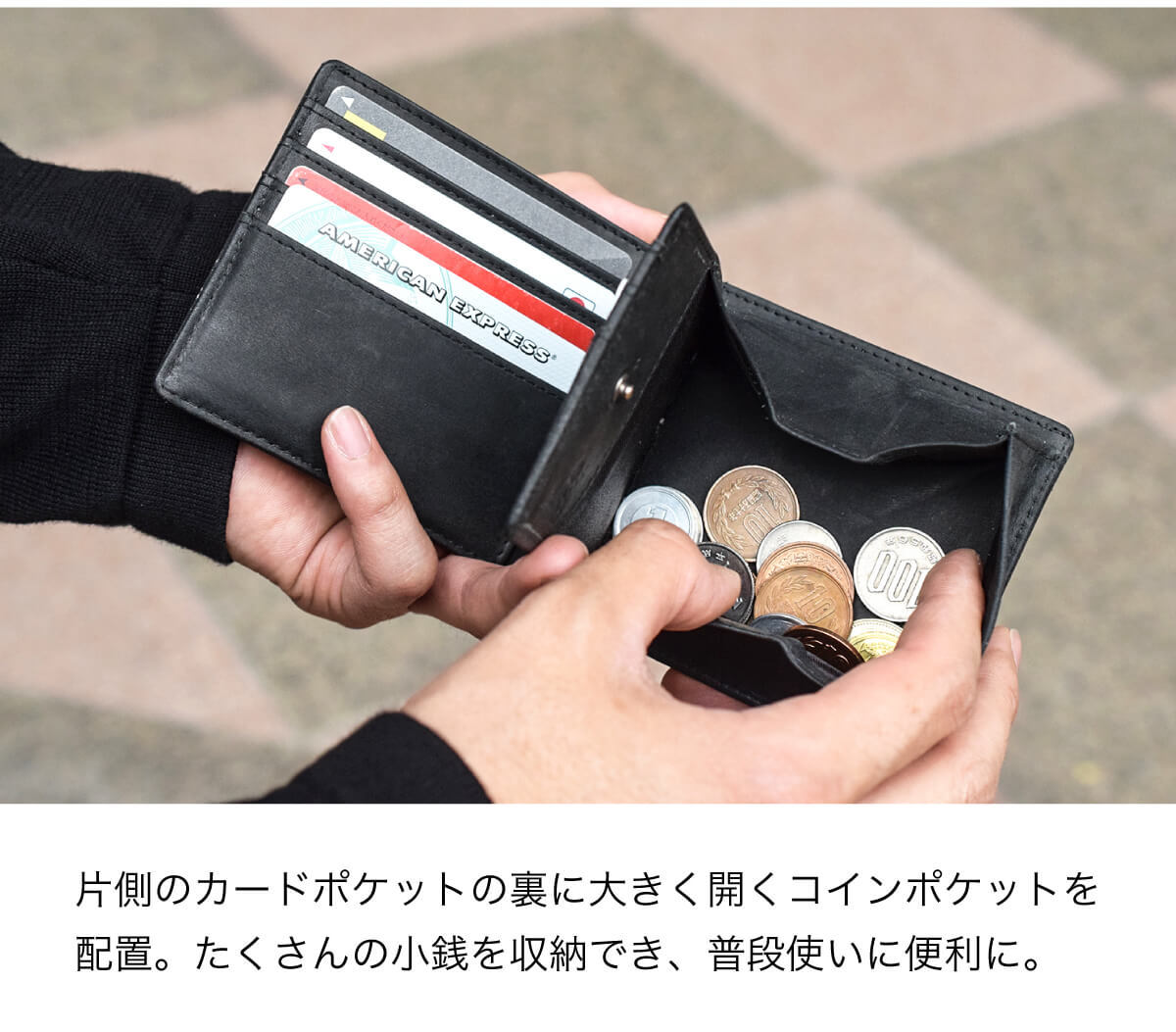 Hallelujah 財布 メンズ 二つ折り コンパクト 小さい 本革