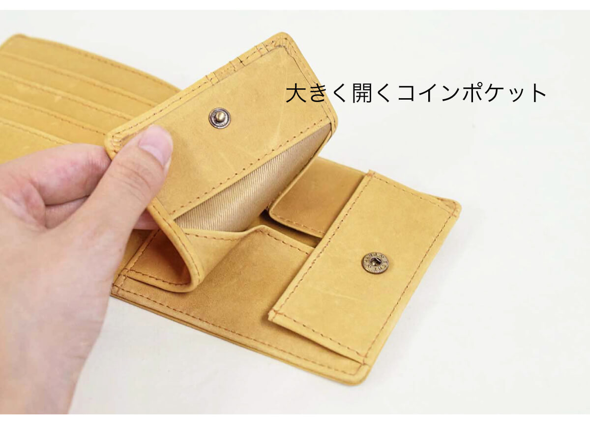 Hallelujah 財布 メンズ 二つ折り コンパクト 小さい 本革