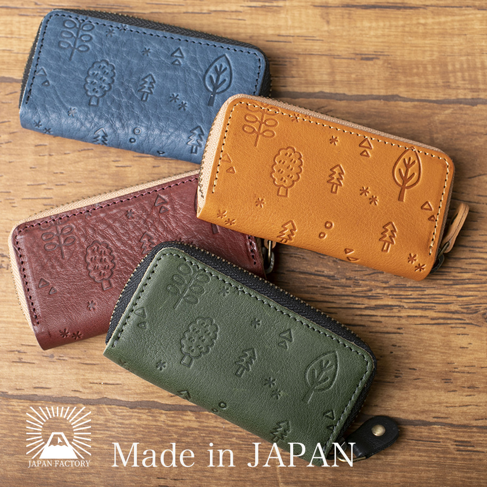 JAPAN FACTORY（ジャパンファクトリー） キーケース 栃木レザー 花鳥