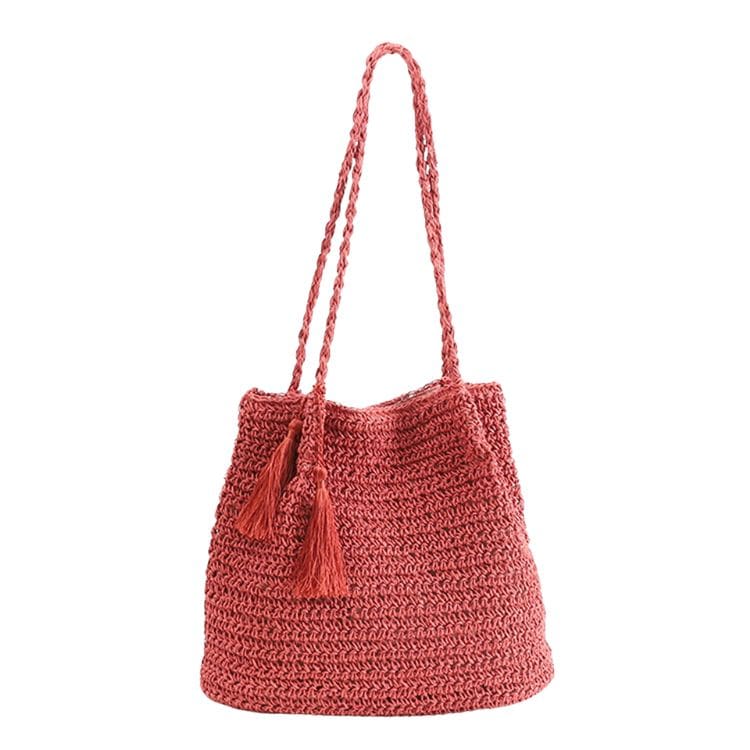 クーコ COOCO ペーパー透かし編みワンショルダーカゴバッグ