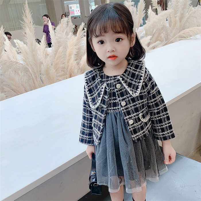 子供スーツ スーツ 女の子 キッズスーツ フォーマルスーツ 子供服 チェック柄ジャケット チュールワ...